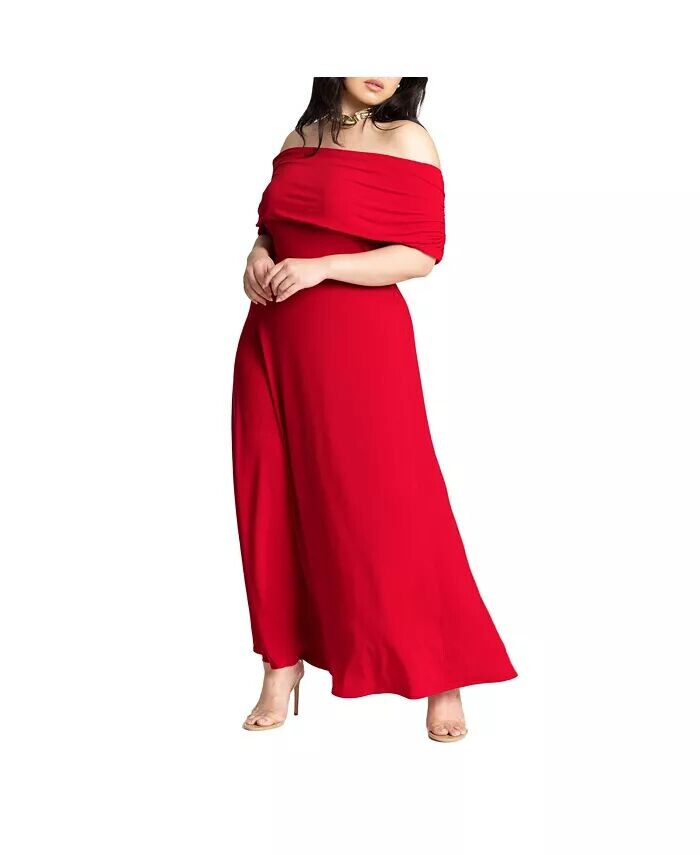 Платье макси с открытыми плечами больших размеров ELOQUII, красный
Платье макси с открытыми плечами больших размеров ELOQUII, красный