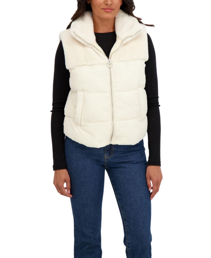 Женский короткий пуховый жилет для смешанных медиа Sebby Collection, Cream
Женский короткий пуховый жилет для смешанных медиа Sebby Collection, Cream