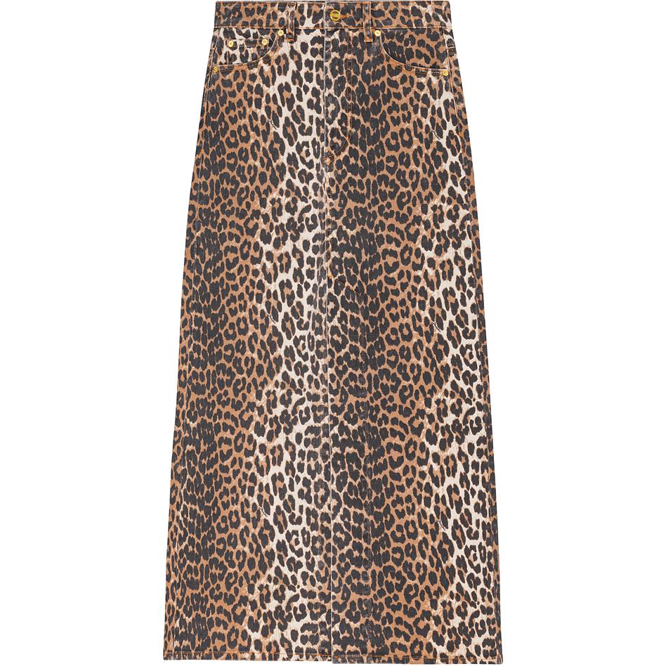 GANNI Завышенная талия леопардовый принт джинсовая миди-юбка
GANNI Завышенная талия леопардовый принт джинсовая миди-юбка