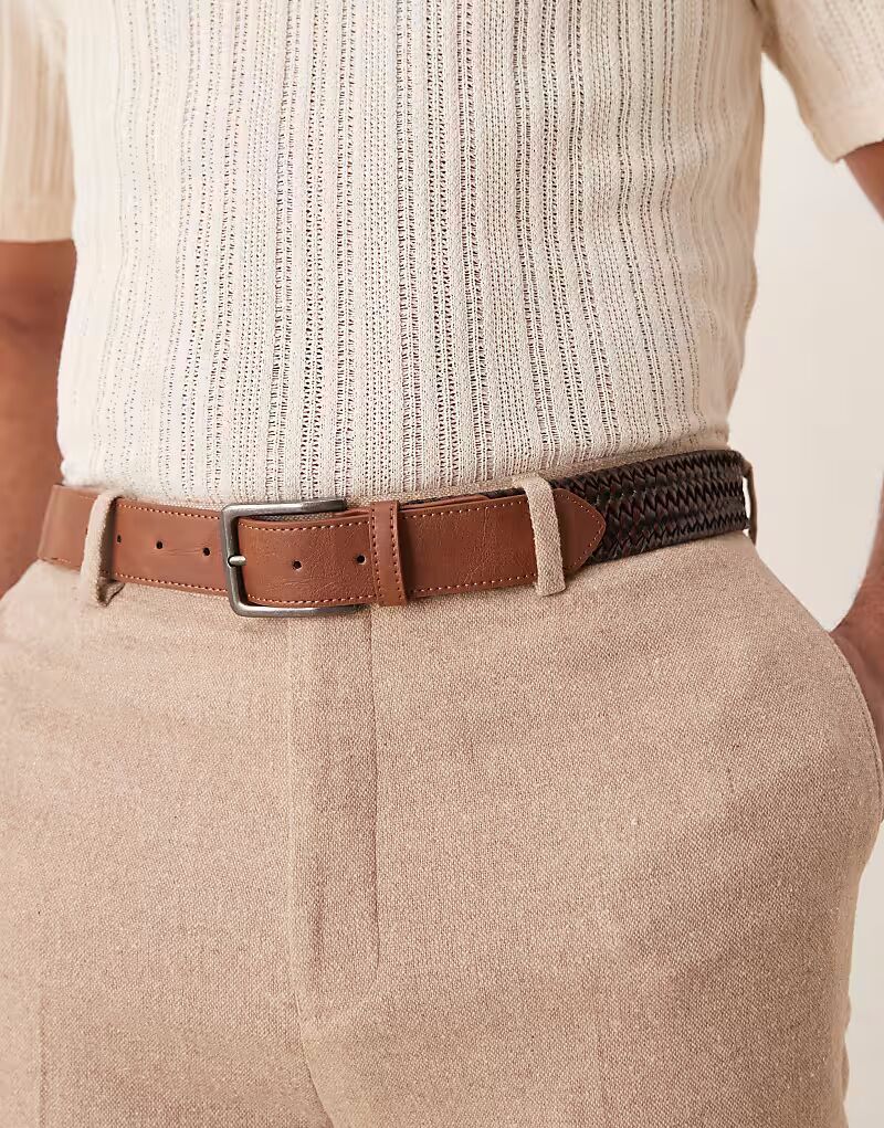 Эластичный тканый ремень ASOS DESIGN из искусственной кожи черного и коричневого цветов
Эластичный тканый ремень ASOS DESIGN из искусственной кожи черного и коричневого цветов