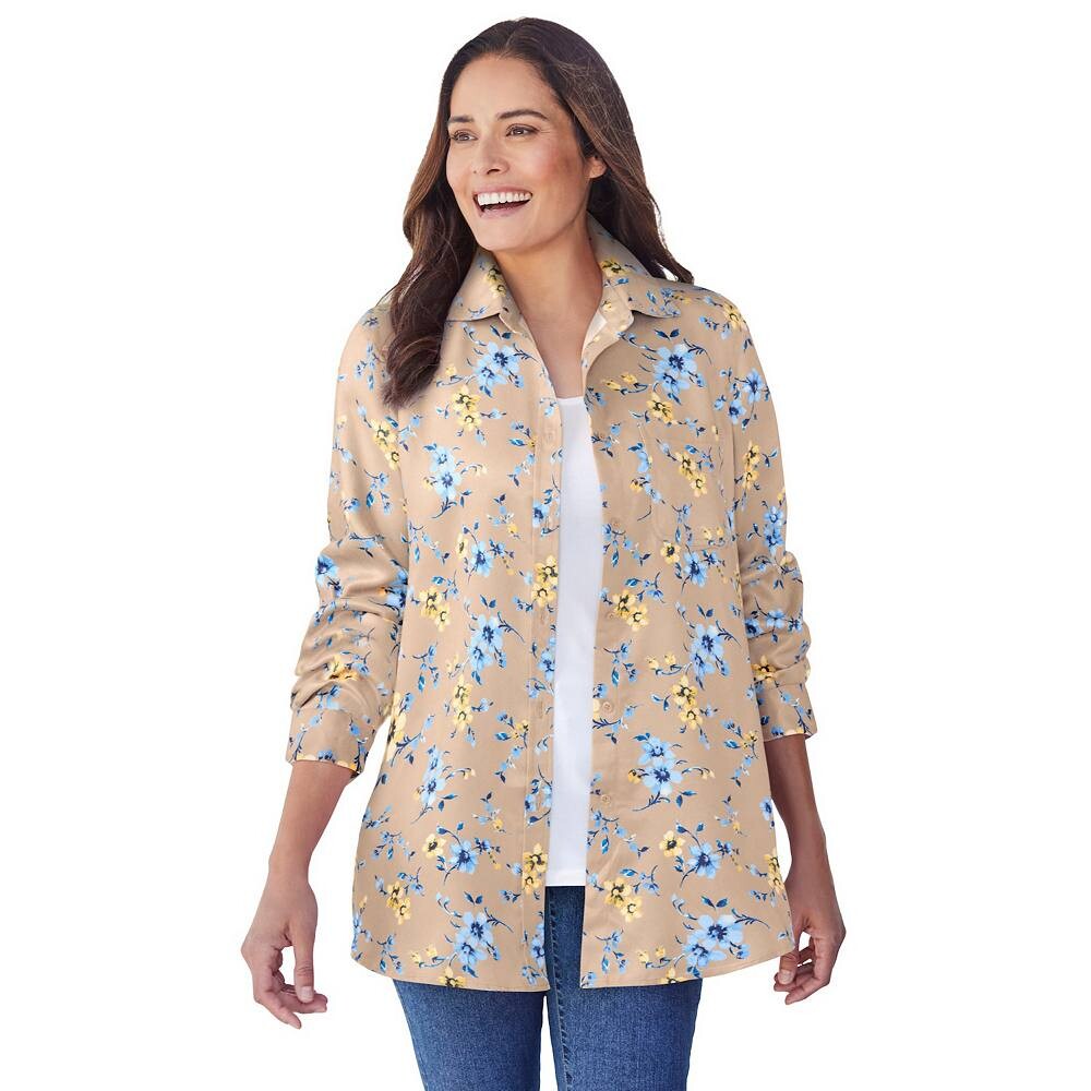 Женщина в женской рубашке из мягкой замши из молескина больших размеров Woman Within, цвет New Khaki Pretty
Женщина в женской рубашке из мягкой замши из молескина больших размеров Woman Within, цвет New Khaki Pretty