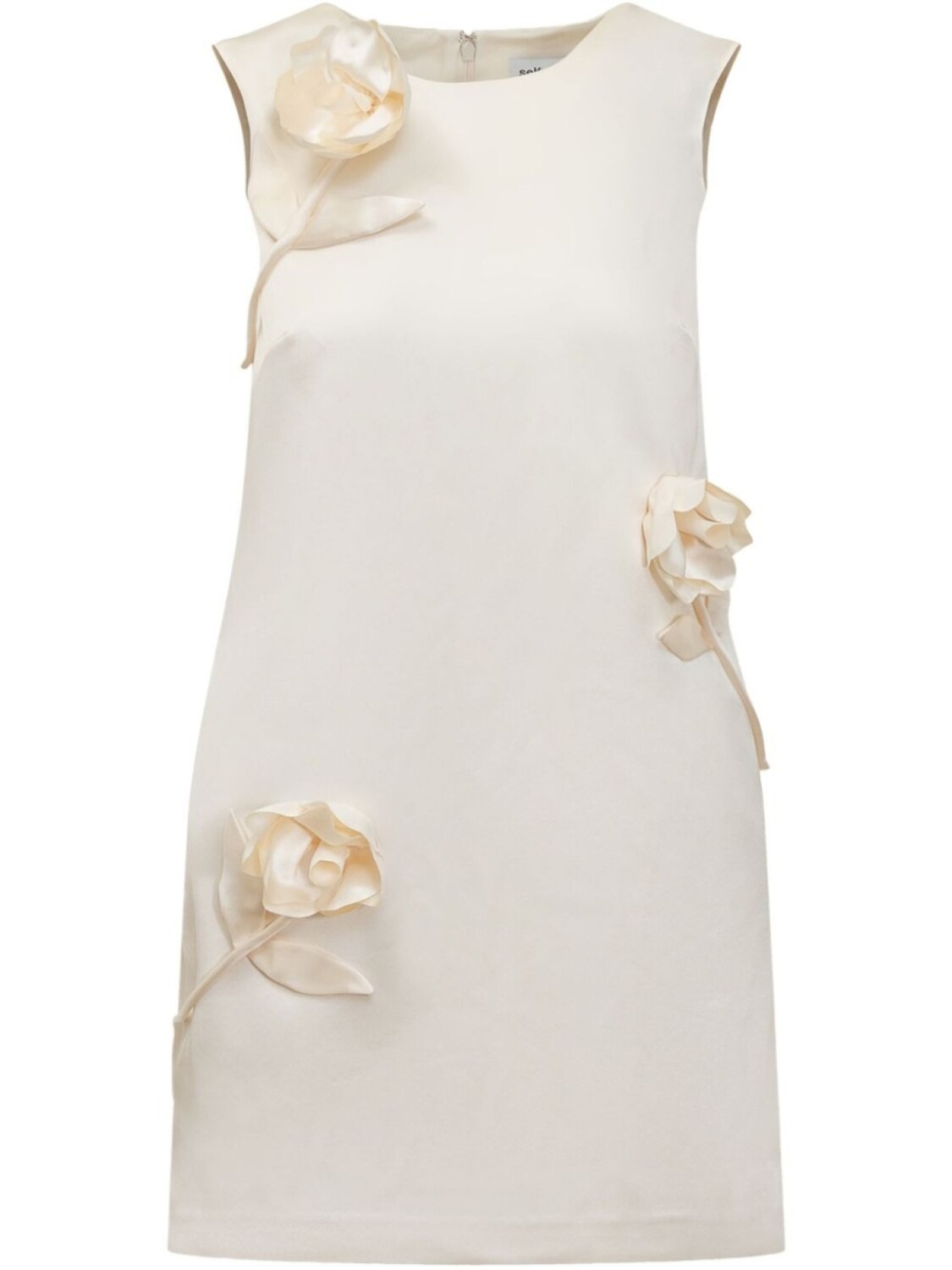 Атласное мини-платье Self-Portrait, нейтральный 
Атласное мини-платье Self-Portrait, нейтральный