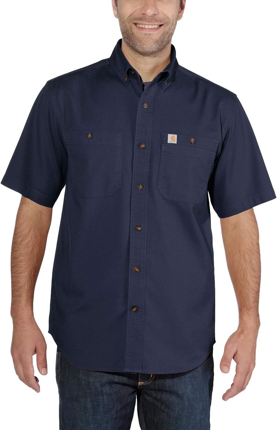 Carhartt мужская рубашка с коротким рукавом, Relaxed Fit, из плотной ткани Rugged Flex, Navy
Carhartt мужская рубашка с коротким рукавом, Relaxed Fit, из плотной ткани Rugged Flex, Navy