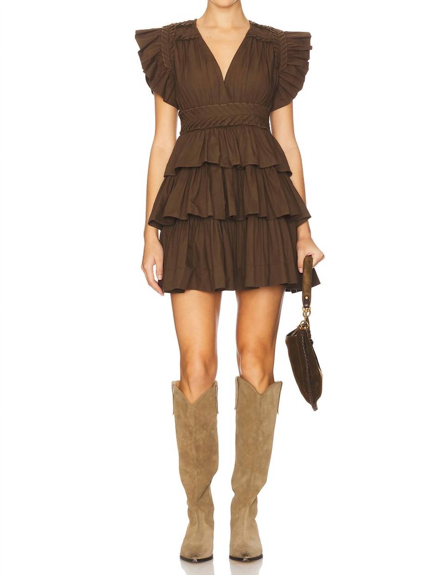 SCARLETT POPPIES Мини-платье «Аврора» оливково-зеленого цвета
SCARLETT POPPIES Мини-платье «Аврора» оливково-зеленого цвета