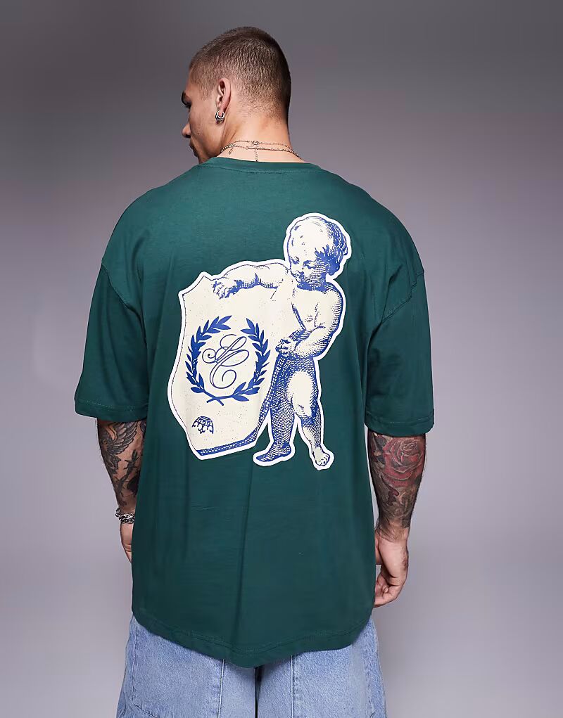 Футболка свободного кроя ASOS DESIGN зеленого цвета с изображением херувима
Футболка свободного кроя ASOS DESIGN зеленого цвета с изображением херувима