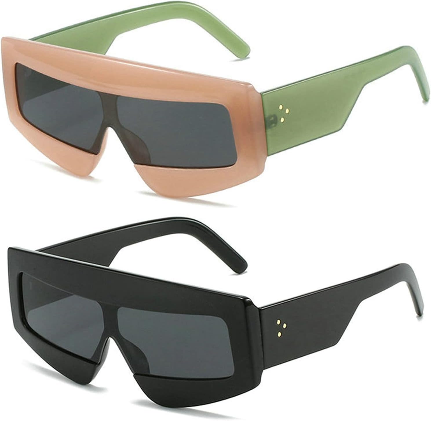 COTIA Модные солнцезащитные очки квадратной формы для женщин, винтажные, с большой оправой, увеличенные, с защитой от УФ-излучения UV400, мужские цельные солнцезащитные очки с заклепками, 2pcs Pink+black
COTIA Модные солнцезащитные очки квадратной формы для женщин, винтажные, с большой оправой, увеличенные, с защитой от УФ-излучения UV400, мужские цельные солнцезащитные очки с заклепками, 2pcs Pink+black