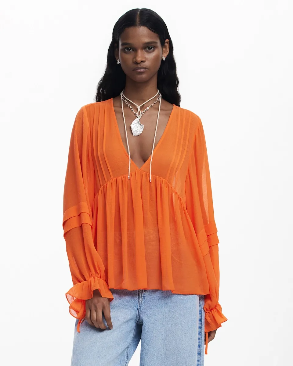 Женская многослойная блузка Desigual, оранжевый
Женская многослойная блузка Desigual, оранжевый