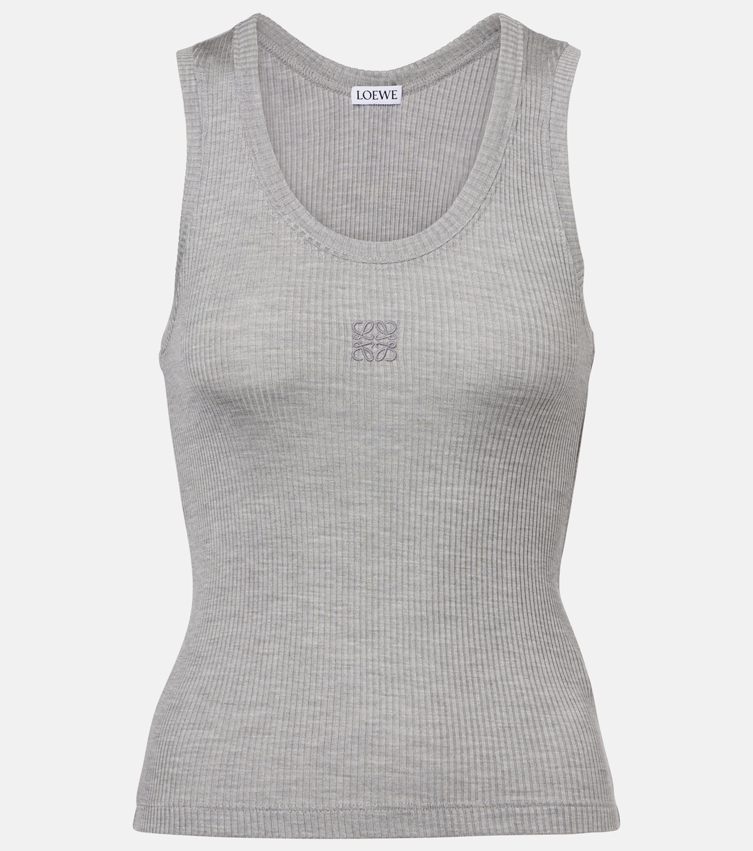 Анаграмма ребристый шелковый топ Loewe, Grey Melange
Анаграмма ребристый шелковый топ Loewe, Grey Melange