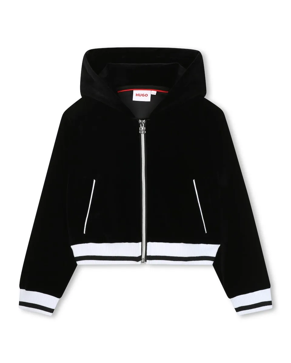 Детская куртка для девочки черного цвета с длинными рукавами Hugo
Детская куртка для девочки черного цвета с длинными рукавами Hugo