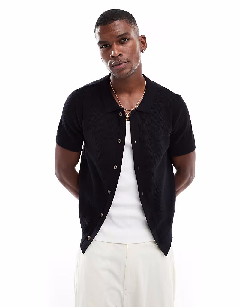 Рубашка New Look из трикотажного полотна с застежкой на пуговицы черного цвета
Рубашка New Look из трикотажного полотна с застежкой на пуговицы черного цвета