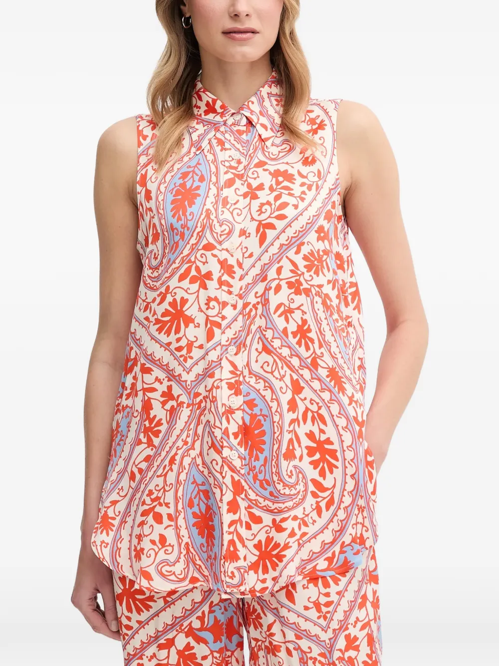 Узорчатый топ с воротником Marc Aurel, бежевый
Узорчатый топ с воротником Marc Aurel, бежевый