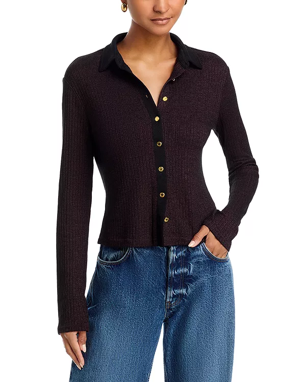 Вязаная контрастная рубашка-поло Rag & Bone, коричневый
Вязаная контрастная рубашка-поло Rag & Bone, коричневый