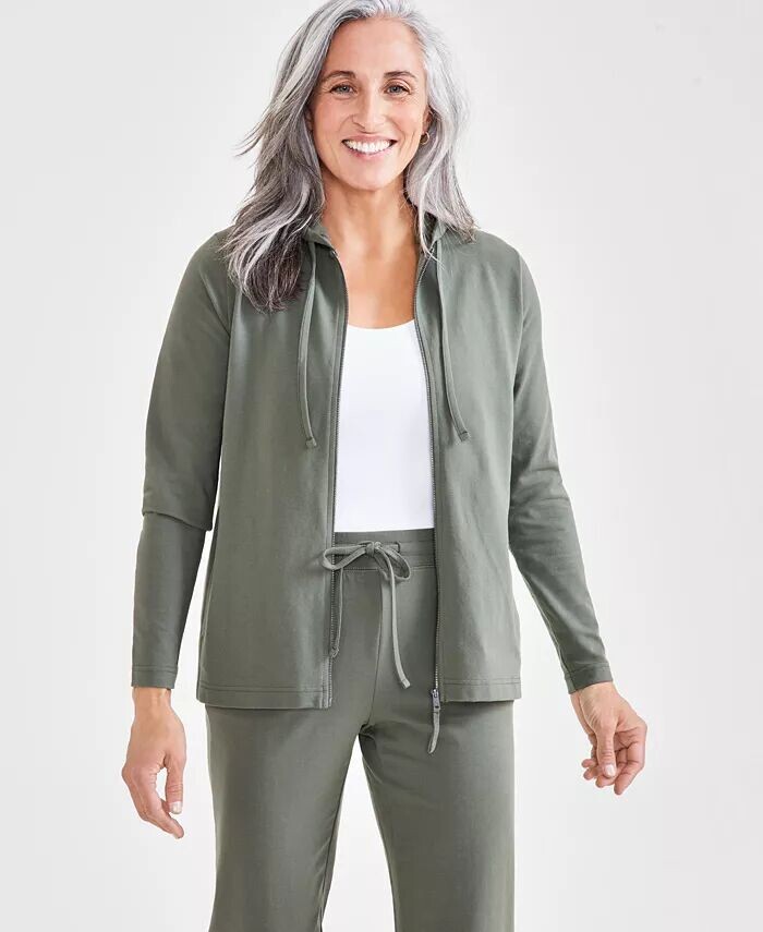 Миниатюрная толстовка с длинными рукавами и молнией спереди Style & Co, зеленый
Миниатюрная толстовка с длинными рукавами и молнией спереди Style & Co, зеленый