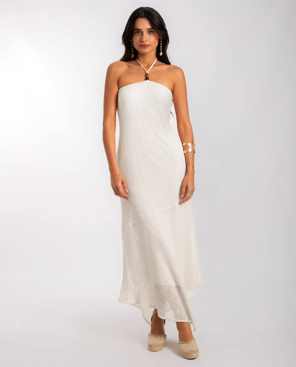 Миди-платье из трикотажа с халтерным вырезом и рюшами The-Are, белый
Миди-платье из трикотажа с халтерным вырезом и рюшами The-Are, белый