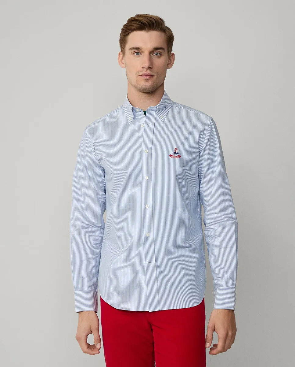 Мужская хлопковая рубашка в полоску с логотипом Birdie Fit Club Façonnable, синий
Мужская хлопковая рубашка в полоску с логотипом Birdie Fit Club Façonnable, синий