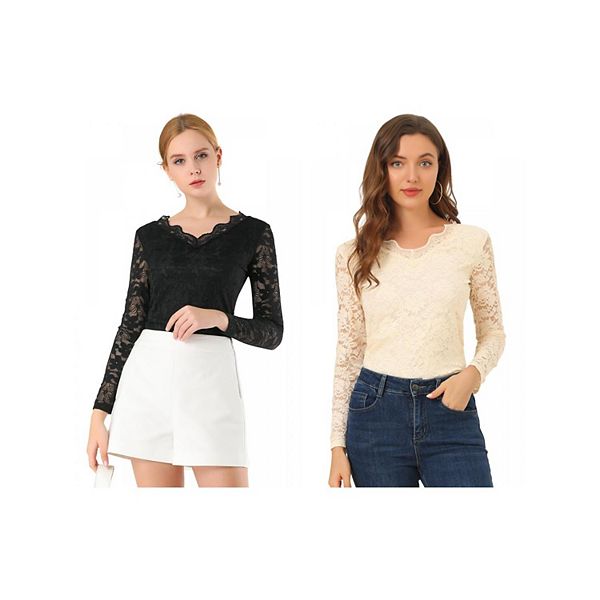 2 упаковки женской блузки с цветочной вышивкой и длинными рукавами из кружева Inspire Chic, Black Beige
2 упаковки женской блузки с цветочной вышивкой и длинными рукавами из кружева Inspire Chic, Black Beige