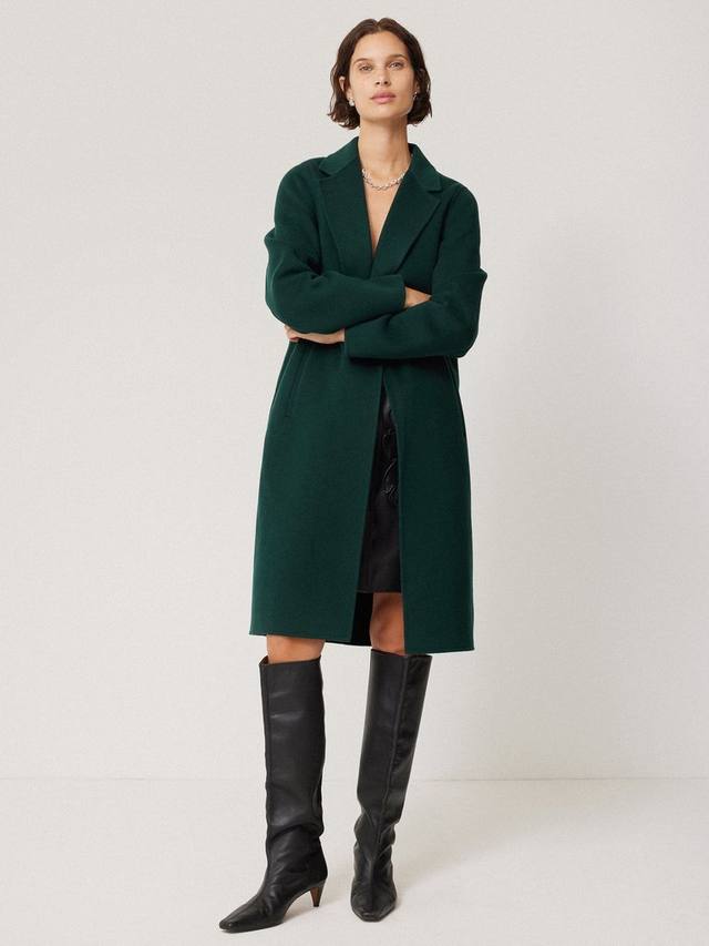 Роскошное пальто из двусторонней шерсти Jigsaw, зеленый
Роскошное пальто из двусторонней шерсти Jigsaw, зеленый