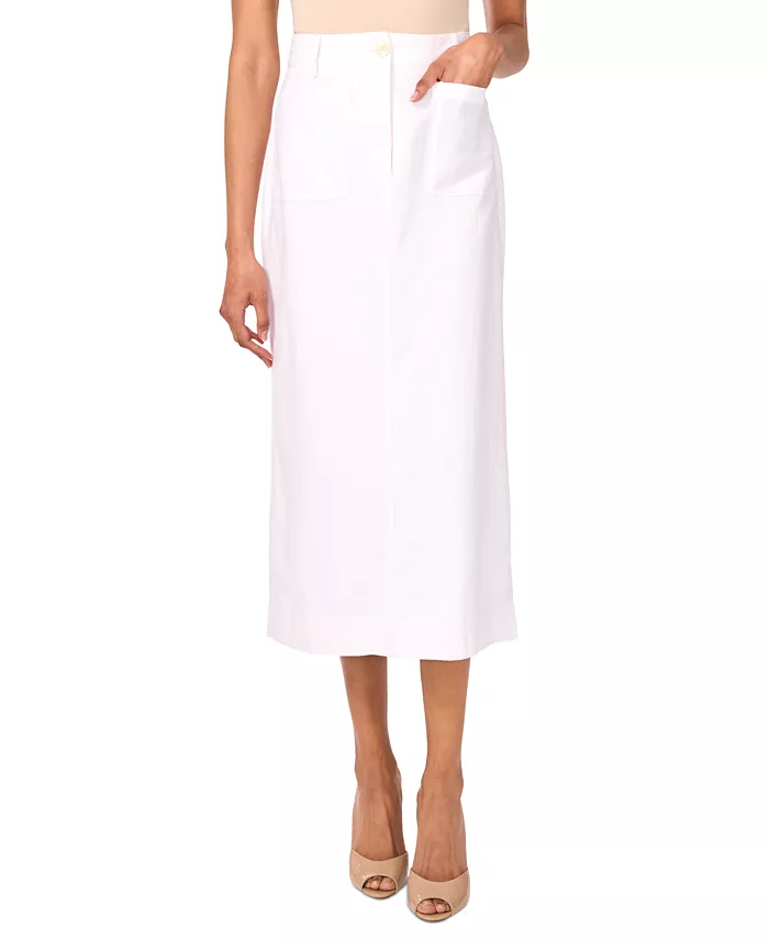 Женская миди-юбка с накладными карманами из смесового льна Vince Camuto, белый
Женская миди-юбка с накладными карманами из смесового льна Vince Camuto, белый