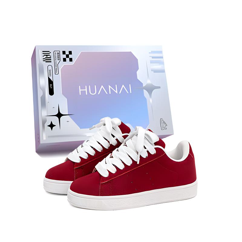 HUANAI Низкие скейтерские кроссовки унисекс молочно-белые бело-красные, цвет White Red
HUANAI Низкие скейтерские кроссовки унисекс молочно-белые бело-красные, цвет White Red