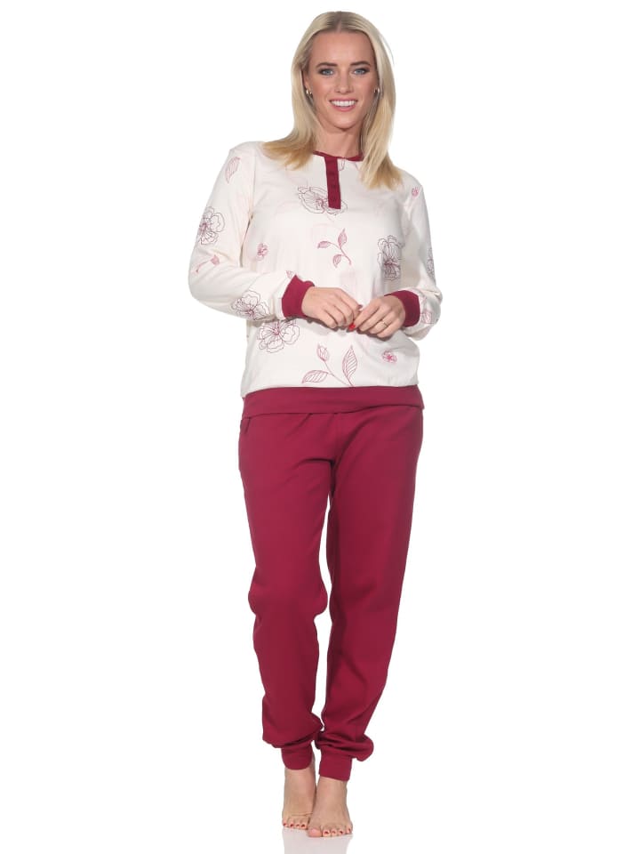 NORMANN Пижама с длинными рукавами из трикотажа с цветочным принтом кремового цвета
NORMANN Пижама с длинными рукавами из трикотажа с цветочным принтом кремового цвета