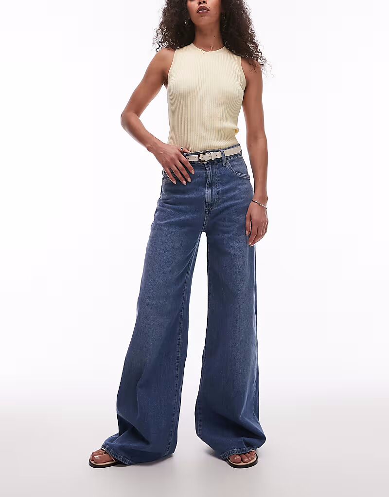Длинные широкие джинсы Mango Elise средне-синего цвета
Длинные широкие джинсы Mango Elise средне-синего цвета