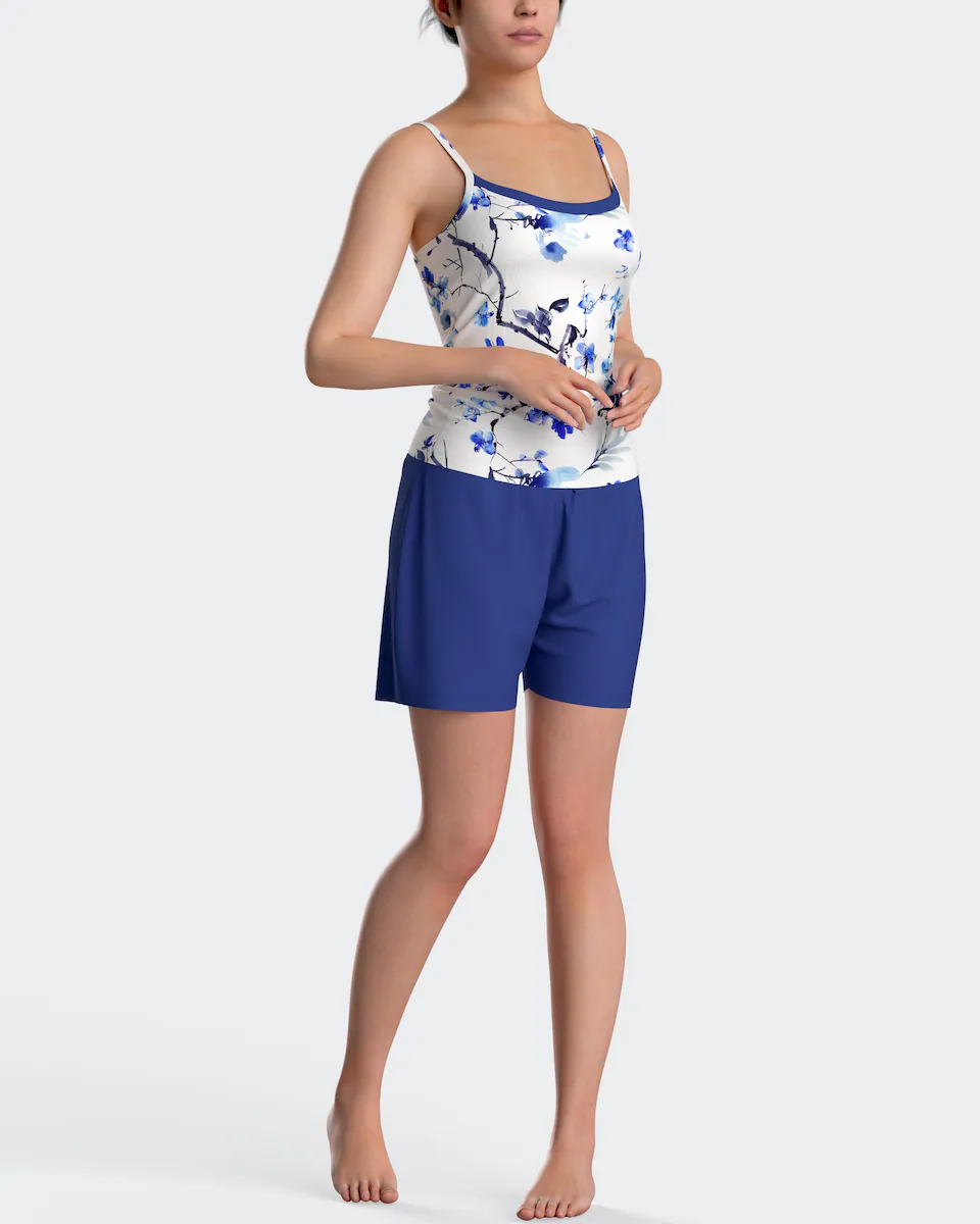Женская короткая пижама с цветочным принтом Impetus, синий
Женская короткая пижама с цветочным принтом Impetus, синий