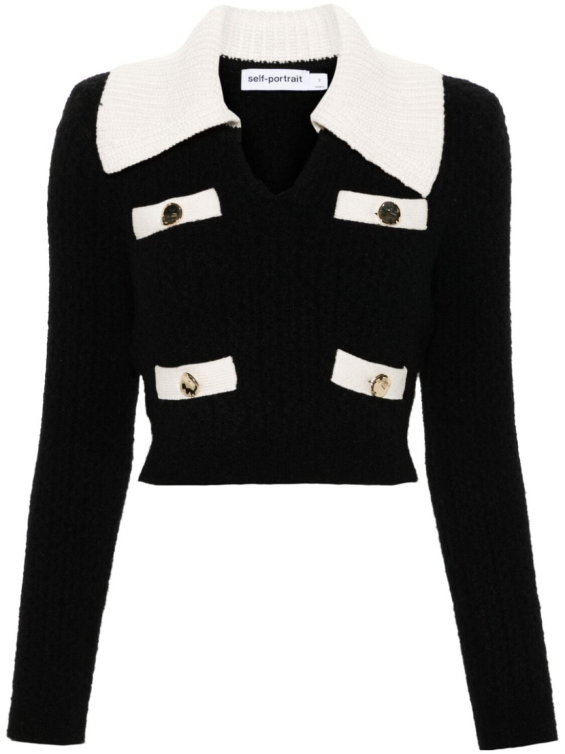 Self-Portrait укороченный свитер, черный
Self-Portrait укороченный свитер, черный