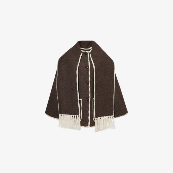 Жакет Toteme с вышитой отделкой и шарфом, коричневый
Жакет Toteme с вышитой отделкой и шарфом, коричневый