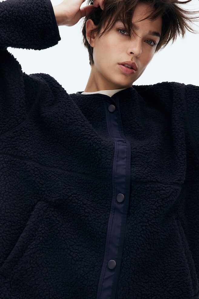 Куртка из флиса тедди H&M, синий
Куртка из флиса тедди H&M, синий