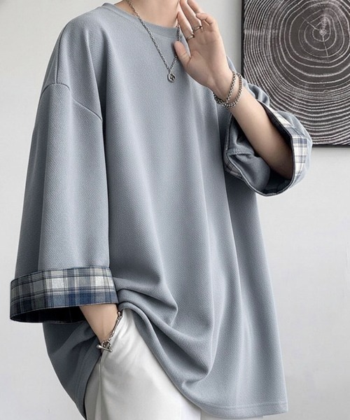 Футболка с клетчатым рисунком на рукавах Link lot, серая
Футболка с клетчатым рисунком на рукавах Link lot, серая