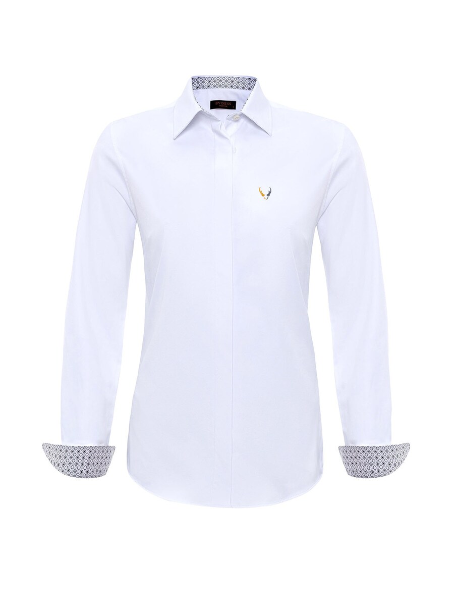 Приталенная рубашка на пуговицах By Diess Collection, белый 
Приталенная рубашка на пуговицах By Diess Collection, белый