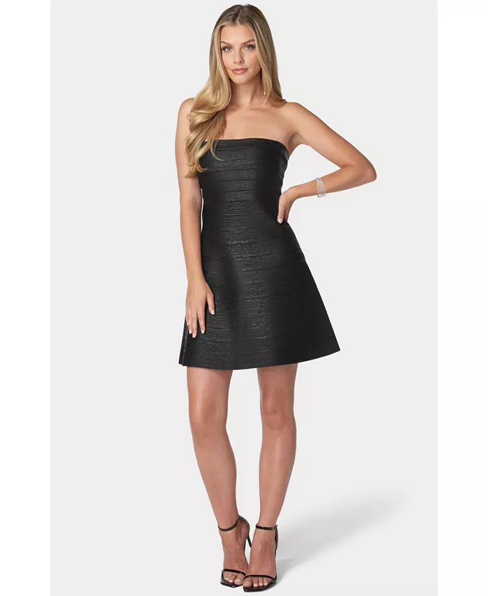 Женское платье-бандаж без бретелек с фольгой Bebe, черный
Женское платье-бандаж без бретелек с фольгой Bebe, черный