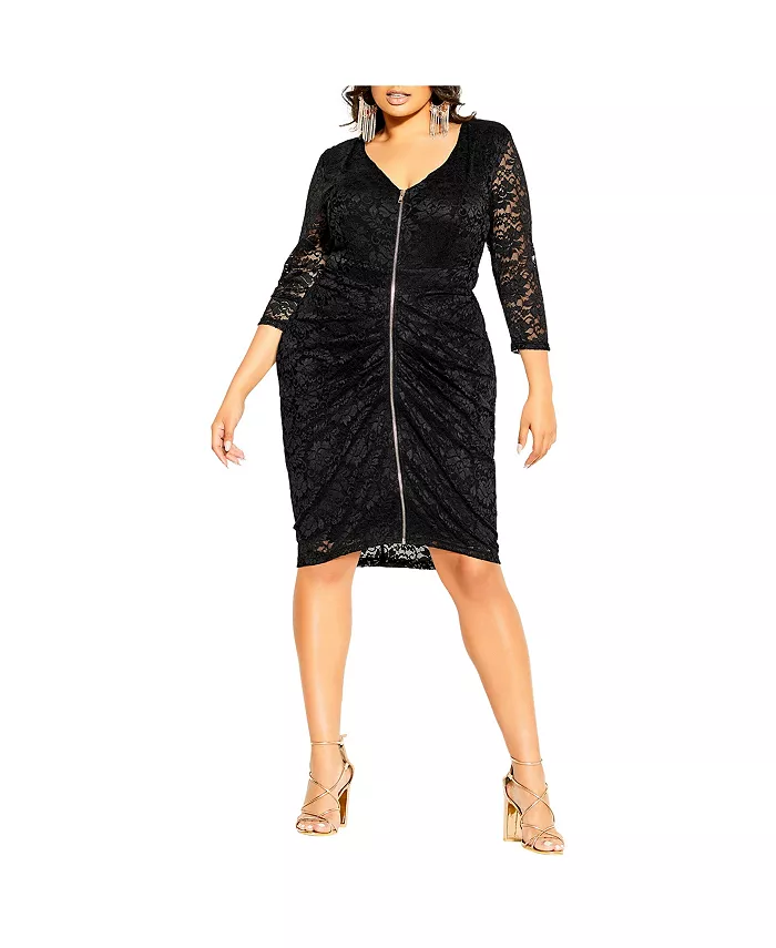 Платье Lacey с молнией больших размеров CITY CHIC, черный
Платье Lacey с молнией больших размеров CITY CHIC, черный