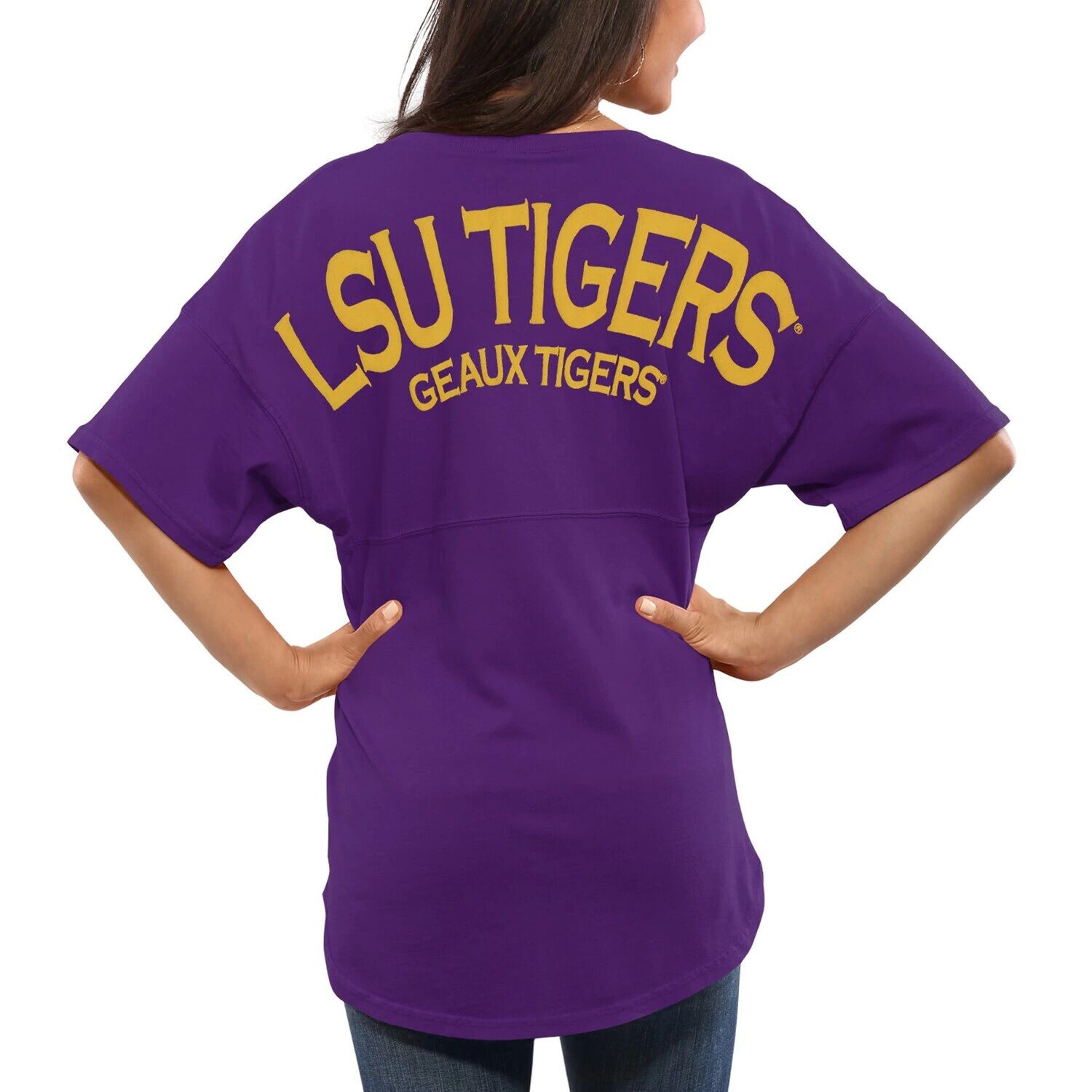 Женская фиолетовая футболка оверсайз из джерси LSU Tigers Spirit, Фиолетовый, Женская фиолетовая футболка оверсайз из джерси LSU Tigers Spirit
Женская фиолетовая футболка оверсайз из джерси LSU Tigers Spirit, Фиолетовый, Женская фиолетовая футболка оверсайз из джерси LSU Tigers Spirit