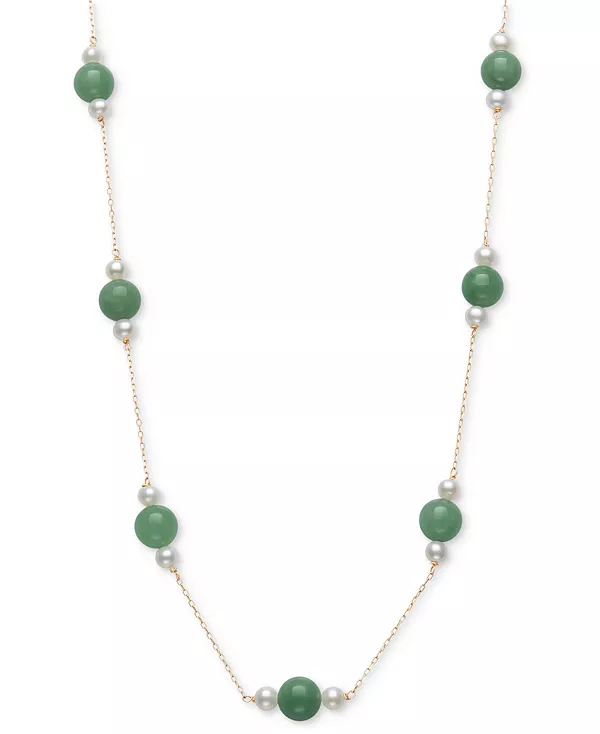Ожерелье-Воротник длиной 18 дюймов из 10-каратного золота с окрашенным зеленым нефритом и культивированным пресноводным жемчугом (4-5 мм) Macy'S, assorted
Ожерелье-Воротник длиной 18 дюймов из 10-каратного золота с окрашенным зеленым нефритом и культивированным пресноводным жемчугом (4-5 мм) Macy'S, assorted