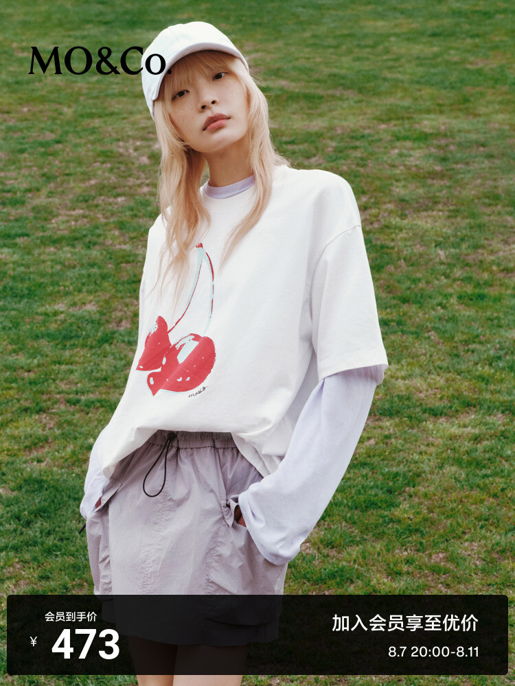 Футболка Moco с вишневым принтом и круглым вырезом, белый
Футболка Moco с вишневым принтом и круглым вырезом, белый