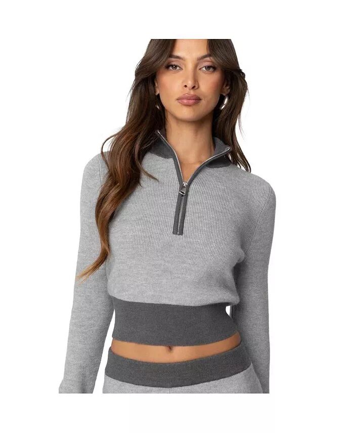 Женский контрастный трикотажный топ Lei с застежкой-молнией на половину длины Edikted, серый
Женский контрастный трикотажный топ Lei с застежкой-молнией на половину длины Edikted, серый