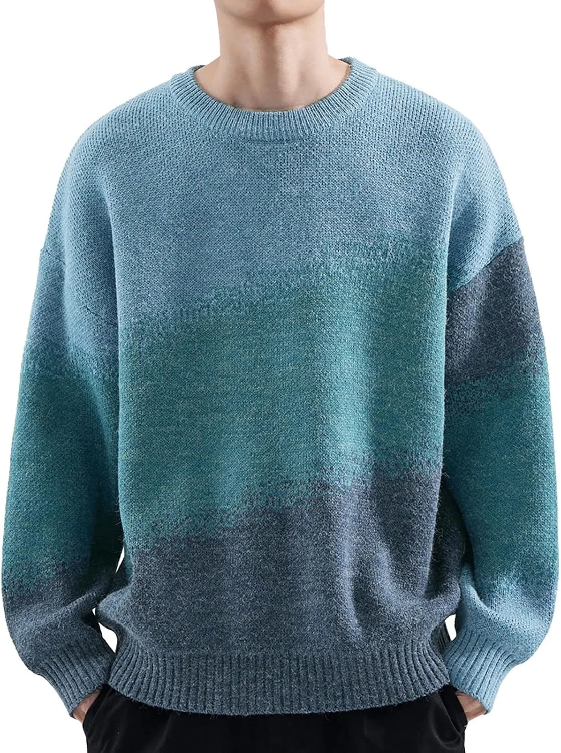 Мужской свитер с градиентом, длинный рукав, оверсайз
Мужской свитер с градиентом, длинный рукав, оверсайз