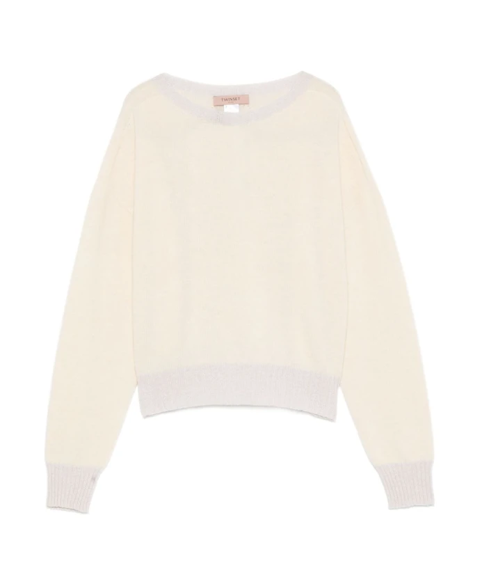 Белый свитер с вырезом-лодочкой, смесь шерсти и кашемира. Twinset, белый
Белый свитер с вырезом-лодочкой, смесь шерсти и кашемира. Twinset, белый
