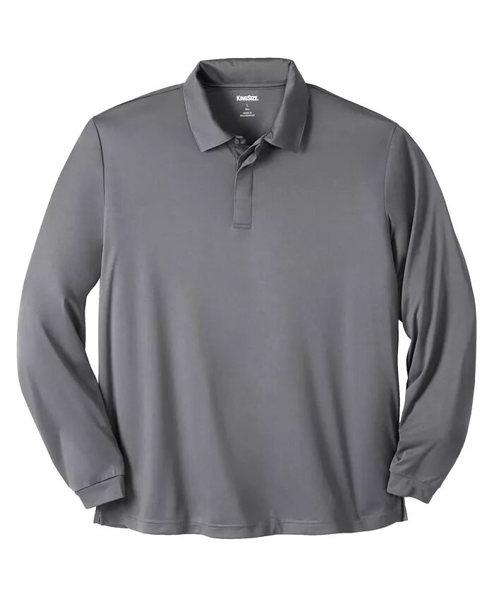 Мужское поло с длинным рукавом No Sweat для больших и высоких KingSize, серый 
Мужское поло с длинным рукавом No Sweat для больших и высоких KingSize, серый