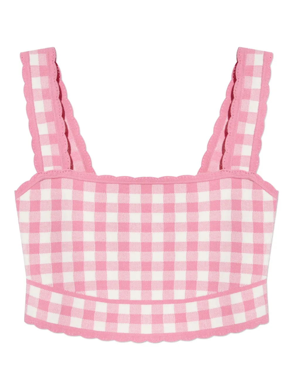 Топ в клетку гингем с фестончатым краем LoveShackFancy, розовый
Топ в клетку гингем с фестончатым краем LoveShackFancy, розовый