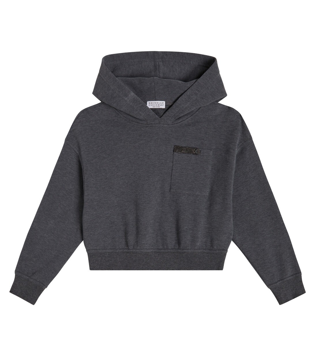 Укороченное худи из хлопкового джерси Brunello Cucinelli, серый
Укороченное худи из хлопкового джерси Brunello Cucinelli, серый