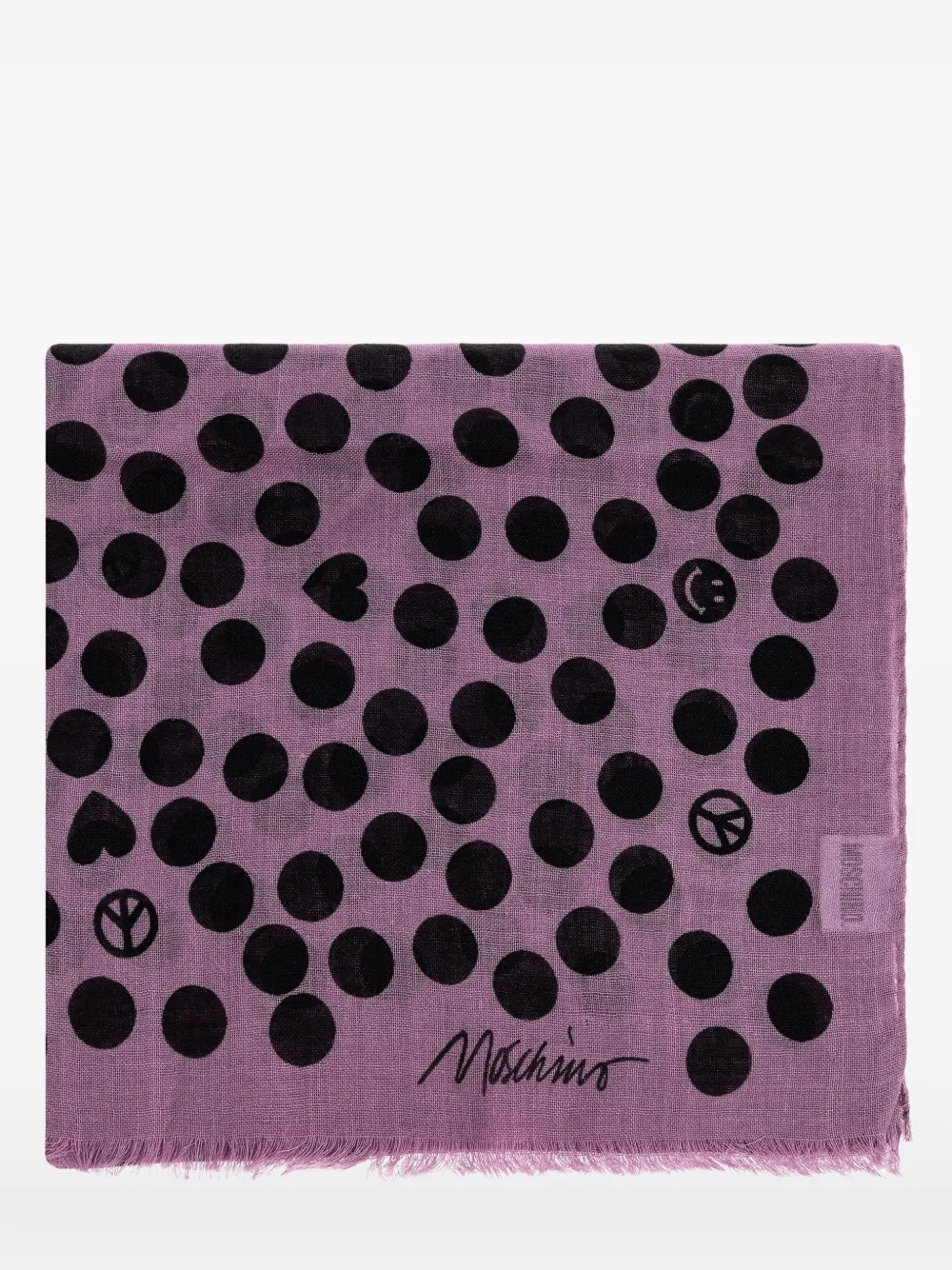 Шарф в горошек с бахромой Moschino, фиолетовый
Шарф в горошек с бахромой Moschino, фиолетовый
