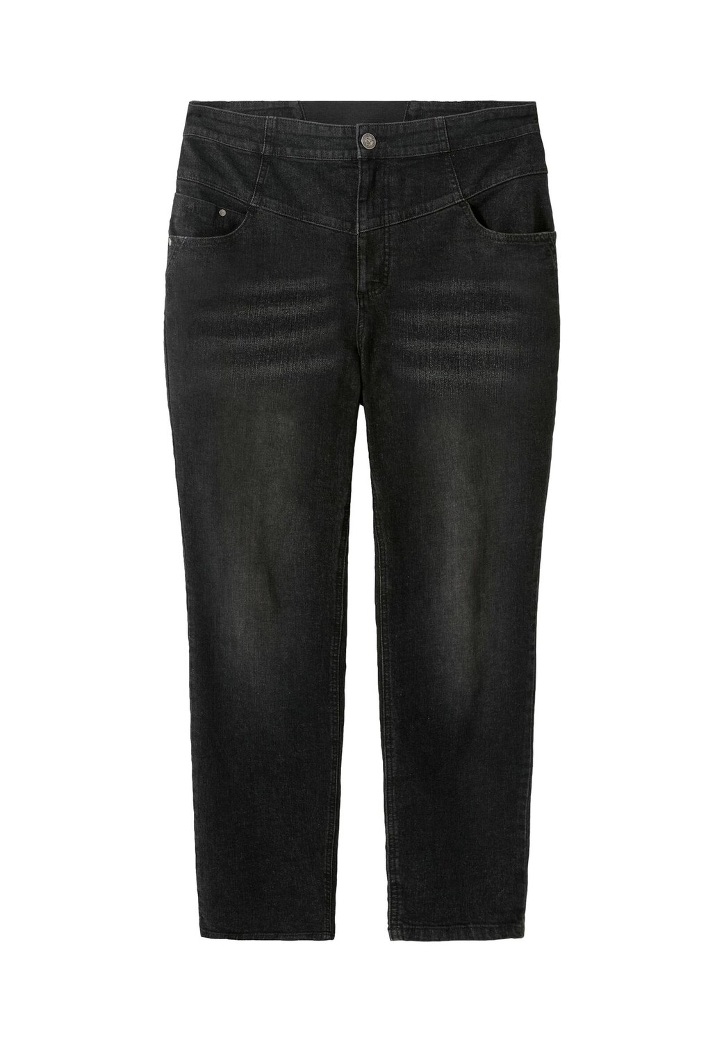 Узкие джинсы с широким поясом с завышенной талией sheego, цвет Black Denim
Узкие джинсы с широким поясом с завышенной талией sheego, цвет Black Denim