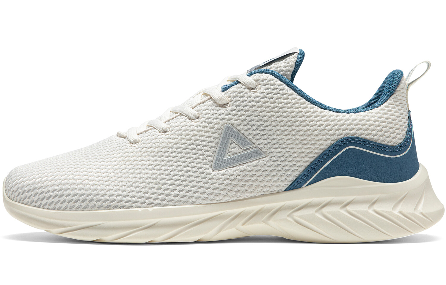 Кроссовки Qingyi для бега мужские с низким верхом цвета «белый графитовый синий» Peak 
Кроссовки Qingyi для бега мужские с низким верхом цвета «белый графитовый синий» Peak