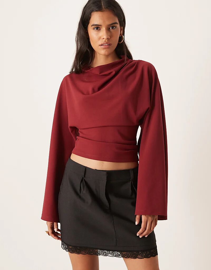 Лонгслив Gina Tricot с длинными рукавами и драпировкой, бордового цвета
Лонгслив Gina Tricot с длинными рукавами и драпировкой, бордового цвета