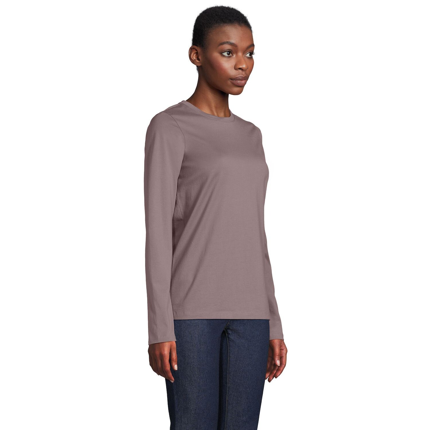 Женская хлопковая футболка с круглым вырезом свободного кроя Lands End Supima Lands' End, черный
Женская хлопковая футболка с круглым вырезом свободного кроя Lands End Supima Lands' End, черный