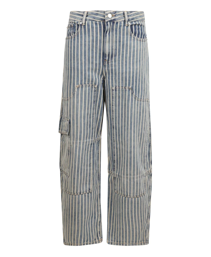 Широкие полосатые джинсы с накладными карманами Ganni, синий
Широкие полосатые джинсы с накладными карманами Ganni, синий