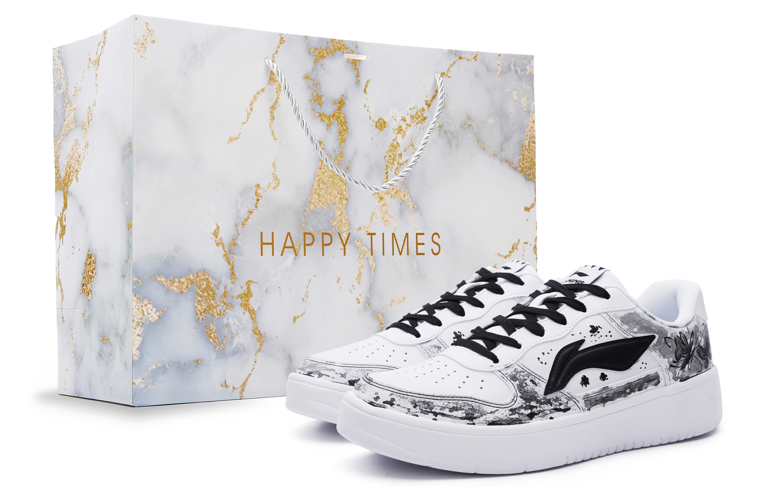 LiNing Pontoon Boats Противоскользящие Износостойкие Низкие Кроссовки для Скейтбординга Мужские Черно-Белые, Размытая Бабочка 
LiNing Pontoon Boats Противоскользящие Износостойкие Низкие Кроссовки для Скейтбординга Мужские Черно-Белые, Размытая Бабочка