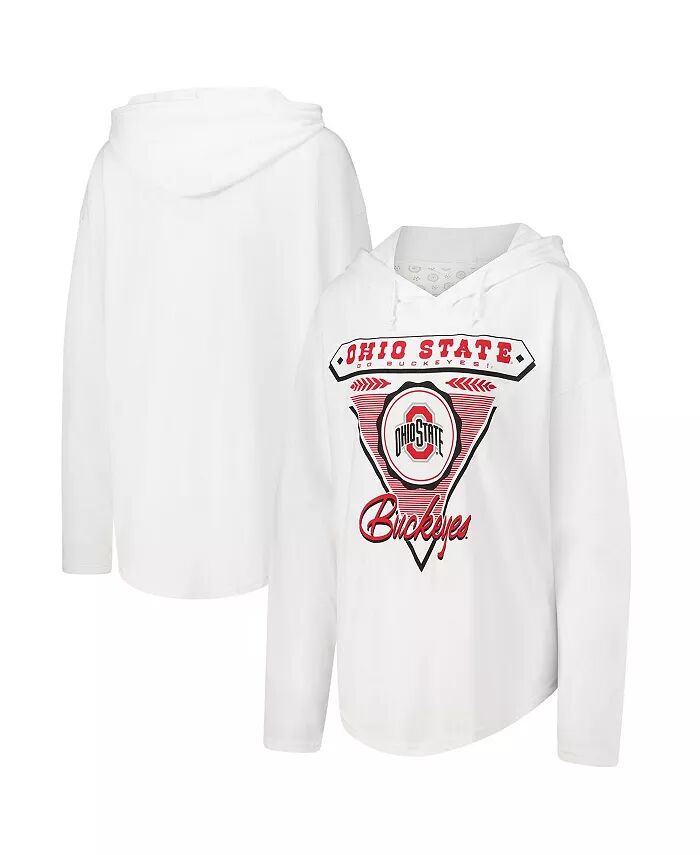 Женская белая футболка с капюшоном Ohio State Buckeyes San Bruno с длинным рукавом Pressbox
Женская белая футболка с капюшоном Ohio State Buckeyes San Bruno с длинным рукавом Pressbox